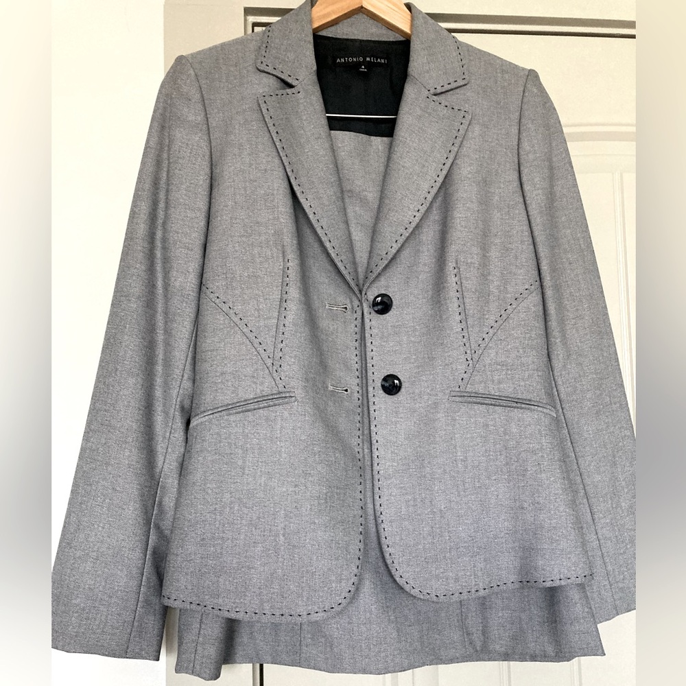 Navy jacket and skirt suit